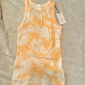 High neck tie dye tank top